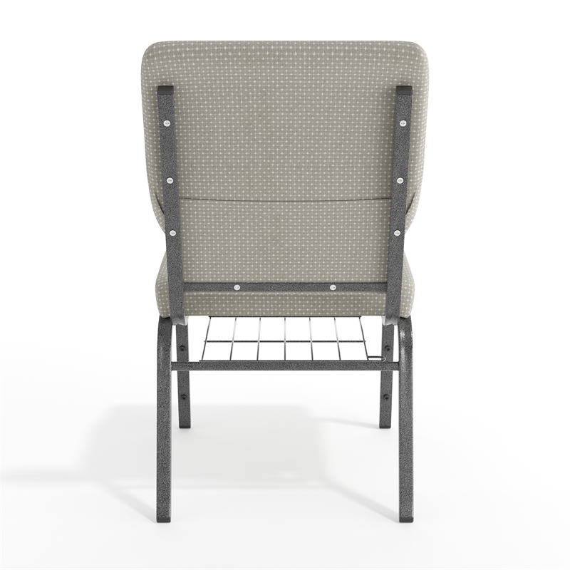 Flash Furniture Hercules Fabric Church Chair in Gray and Silvervein