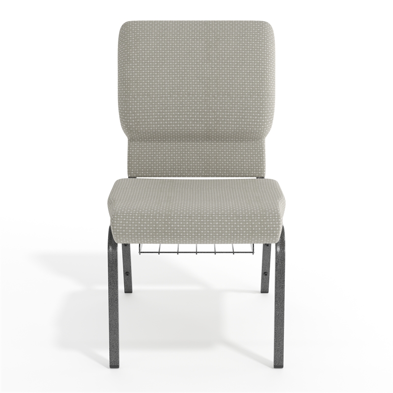Flash Furniture Hercules Fabric Church Chair in Gray and Silvervein