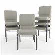Flash Furniture Hercules Fabric Church Chair in Gray and Silvervein