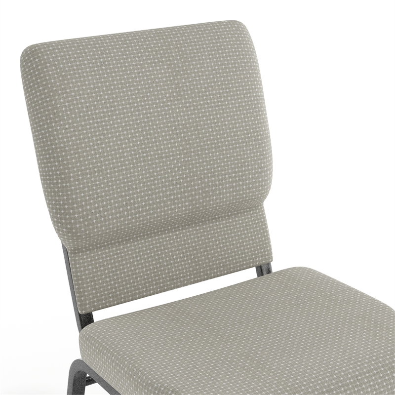 Flash Furniture Hercules Fabric Church Chair in Gray and Silvervein