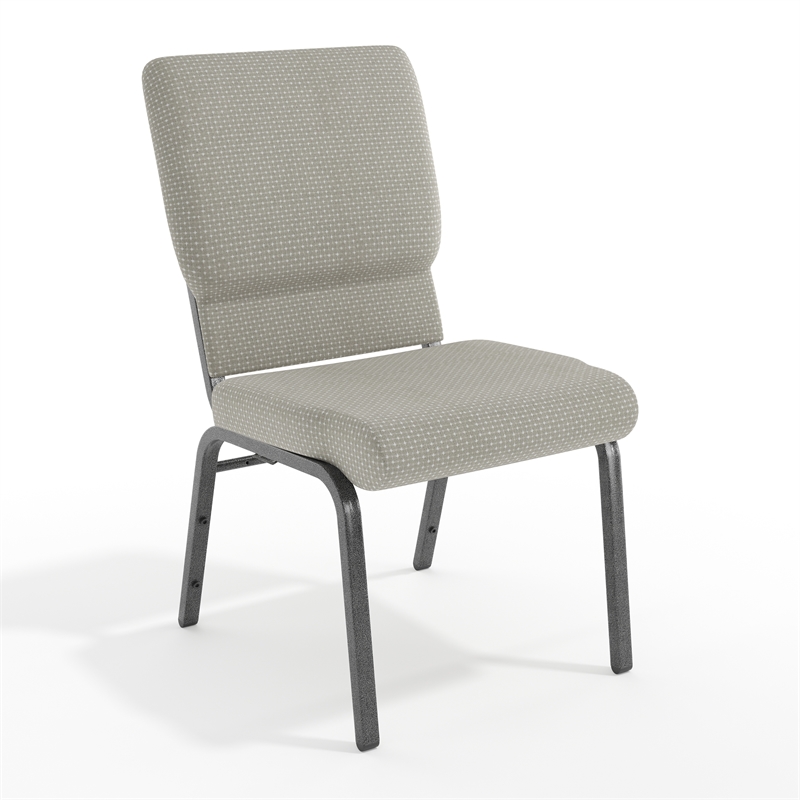 Flash Furniture Hercules Fabric Church Chair in Gray and Silvervein