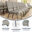 Flash Furniture Hercules Fabric Church Chair in Gray and Silvervein