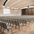 Flash Furniture Hercules Fabric Church Chair in Gray and Silvervein
