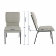 Flash Furniture Hercules Fabric Church Chair in Gray and Silvervein