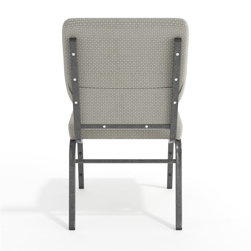 Flash Furniture Hercules Fabric Church Chair in Gray and Silvervein
