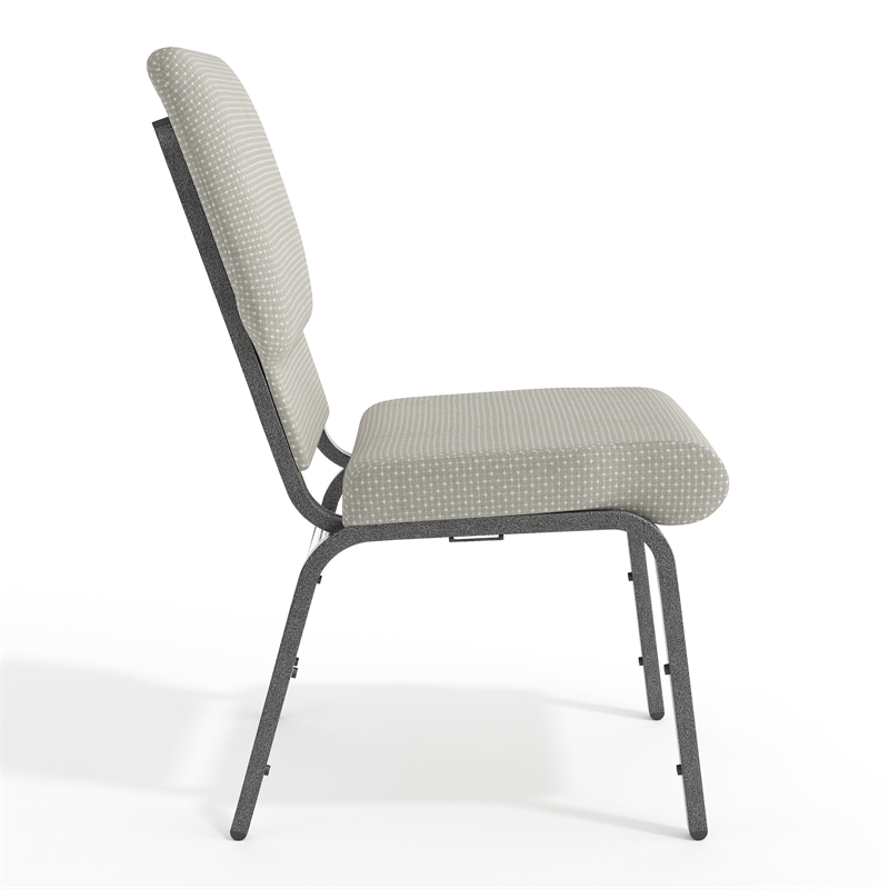 Flash Furniture Hercules Fabric Church Chair in Gray and Silvervein