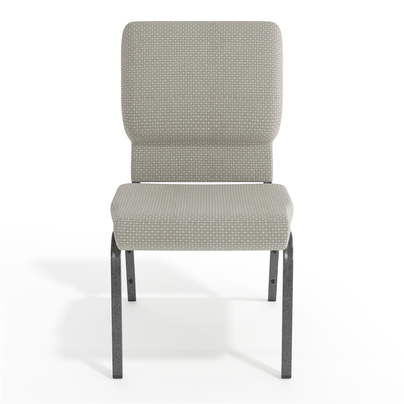 Flash Furniture Hercules Fabric Church Chair in Gray and Silvervein