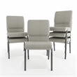 Flash Furniture Hercules Fabric Church Chair in Gray and Silvervein