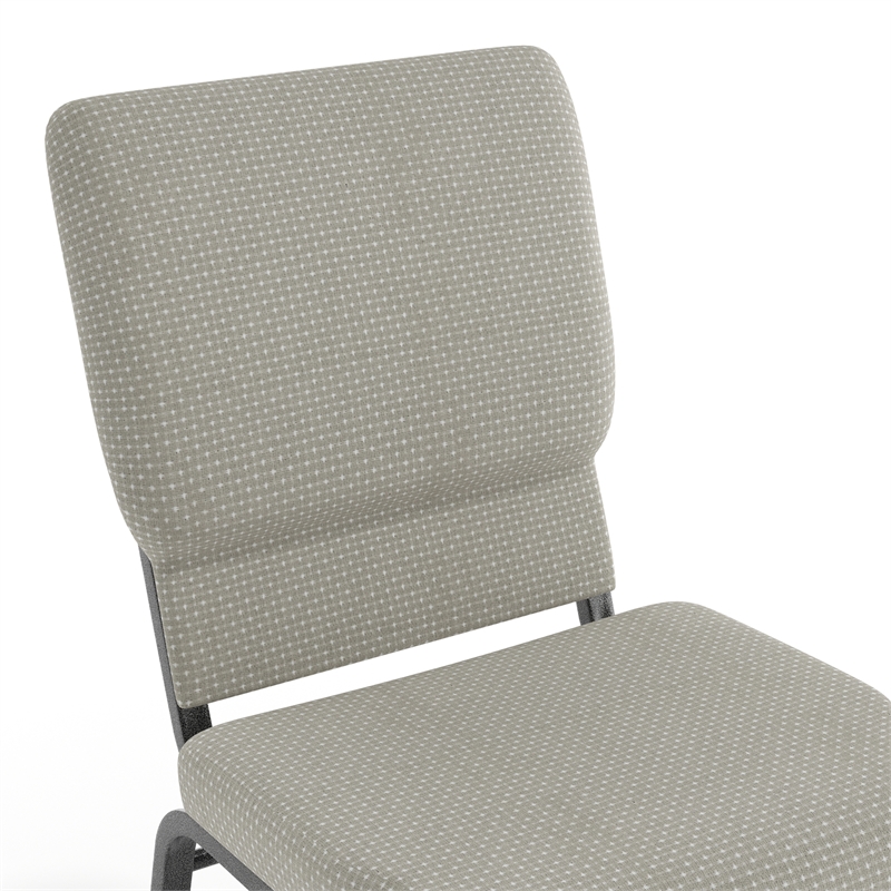 Flash Furniture Hercules Fabric Church Chair in Gray and Silvervein