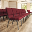 Flash Furniture Hercules Fabric Church Chair in Red and Silvervein