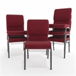 Flash Furniture Hercules Fabric Church Chair in Red and Silvervein