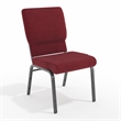 Flash Furniture Hercules Fabric Church Chair in Red and Silvervein