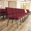 Flash Furniture Hercules Fabric Church Chair in Red and Silvervein