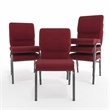 Flash Furniture Hercules Fabric Church Chair in Red and Silvervein