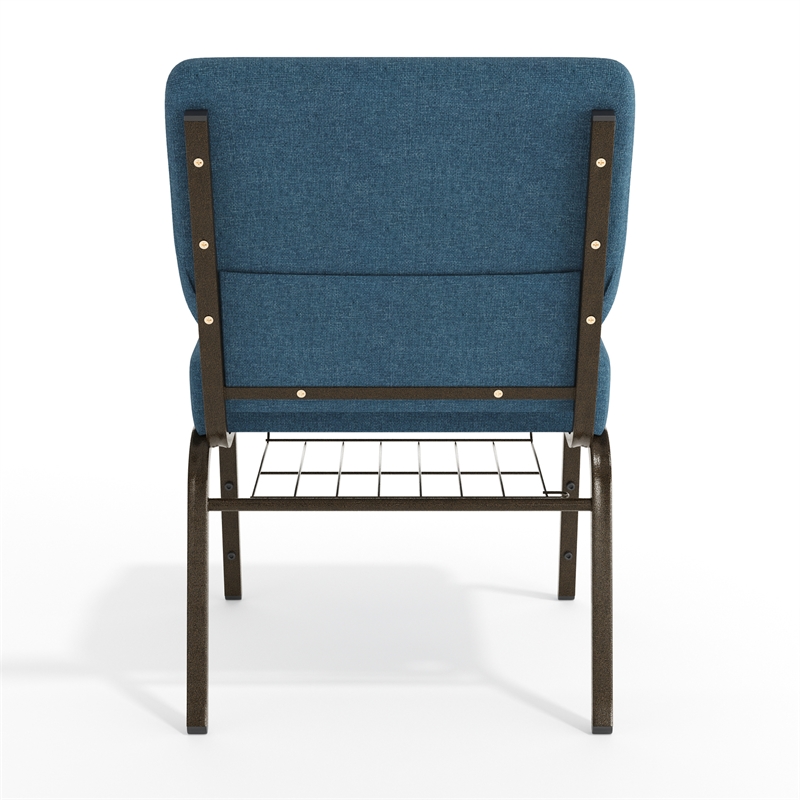 Flash Furniture Hercules Fabric Church Chair in Blue and Goldvein