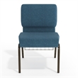 Flash Furniture Hercules Fabric Church Chair in Blue and Goldvein