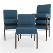 Flash Furniture Hercules Fabric Church Chair in Blue and Goldvein