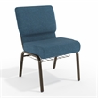 Flash Furniture Hercules Fabric Church Chair in Blue and Goldvein
