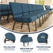 Flash Furniture Hercules Fabric Church Chair in Blue and Goldvein