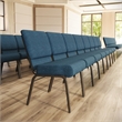 Flash Furniture Hercules Fabric Church Chair in Blue and Goldvein
