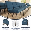 Flash Furniture Hercules Fabric Church Chair in Blue and Goldvein