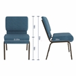 Flash Furniture Hercules Fabric Church Chair in Blue and Goldvein