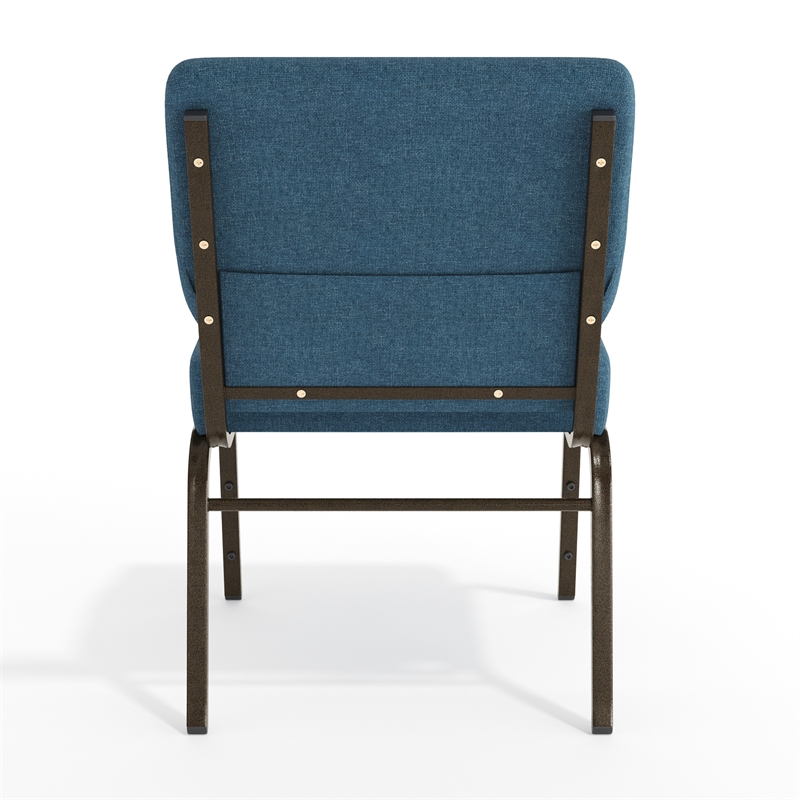 Flash Furniture Hercules Fabric Church Chair in Blue and Goldvein