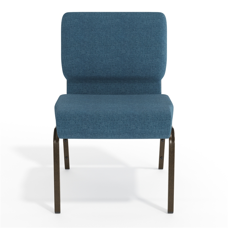 Flash Furniture Hercules Fabric Church Chair in Blue and Goldvein