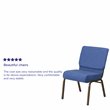 Flash Furniture Hercules Fabric Church Chair in Blue and Goldvein