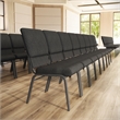 Flash Furniture Fabric Church Chair in Gray