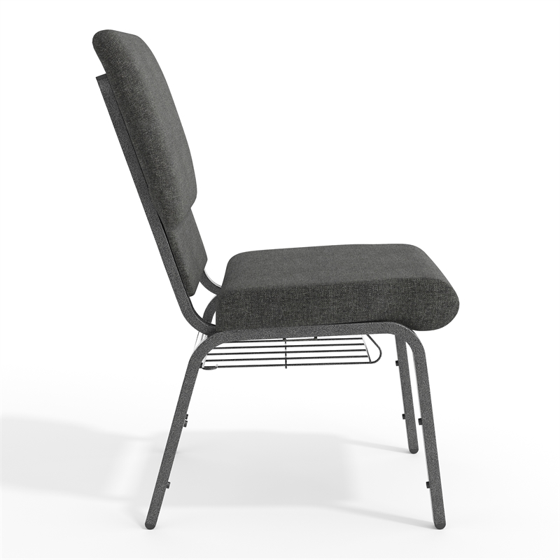 Flash Furniture Fabric Church Chair in Gray