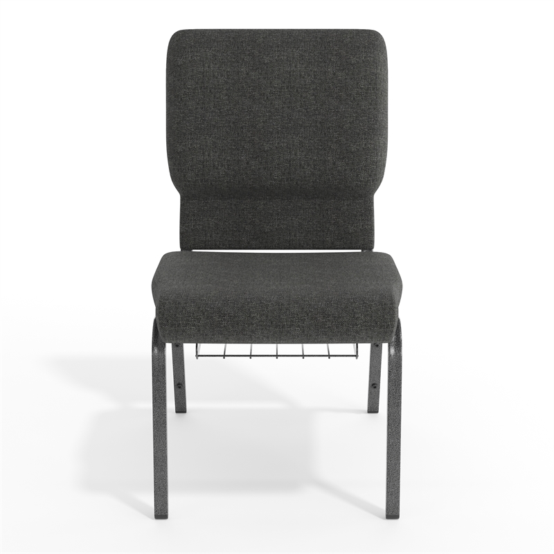Flash Furniture Fabric Church Chair in Gray