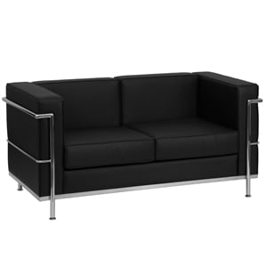 Flash Furniture Faux Leather Loveseat in Orange