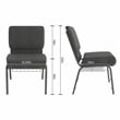 Flash Furniture Fabric Church Chair in Gray