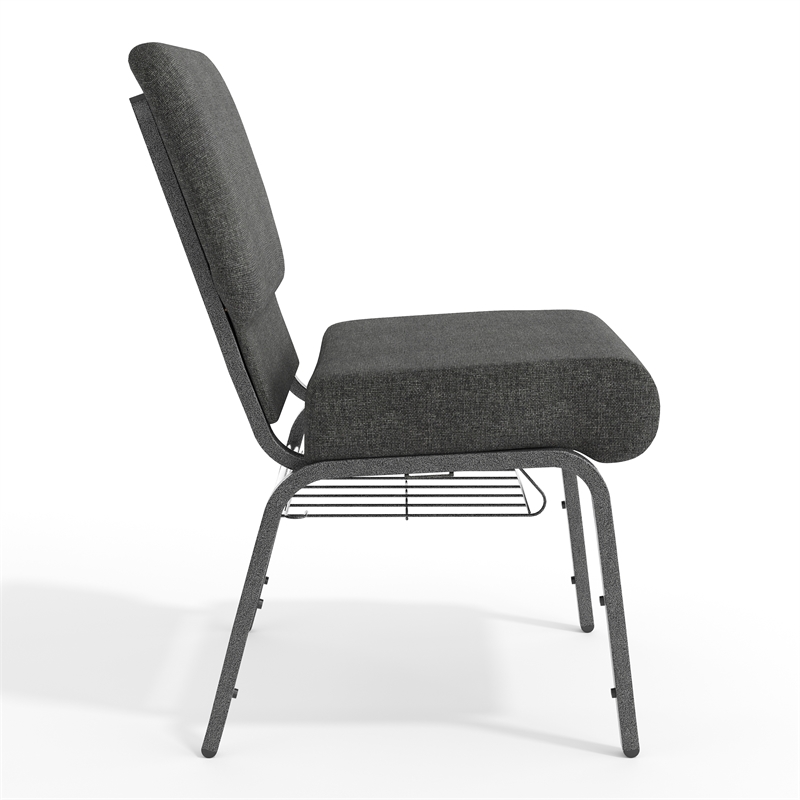 Flash Furniture Fabric Church Chair in Gray