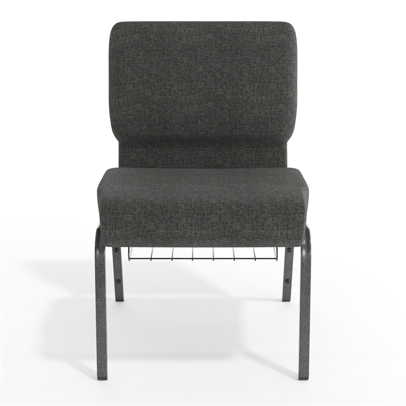 Flash Furniture Fabric Church Chair in Gray