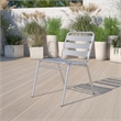 Flash Furniture Armless Chair With Slat Back in Gray