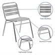 Flash Furniture Armless Chair With Slat Back in Gray