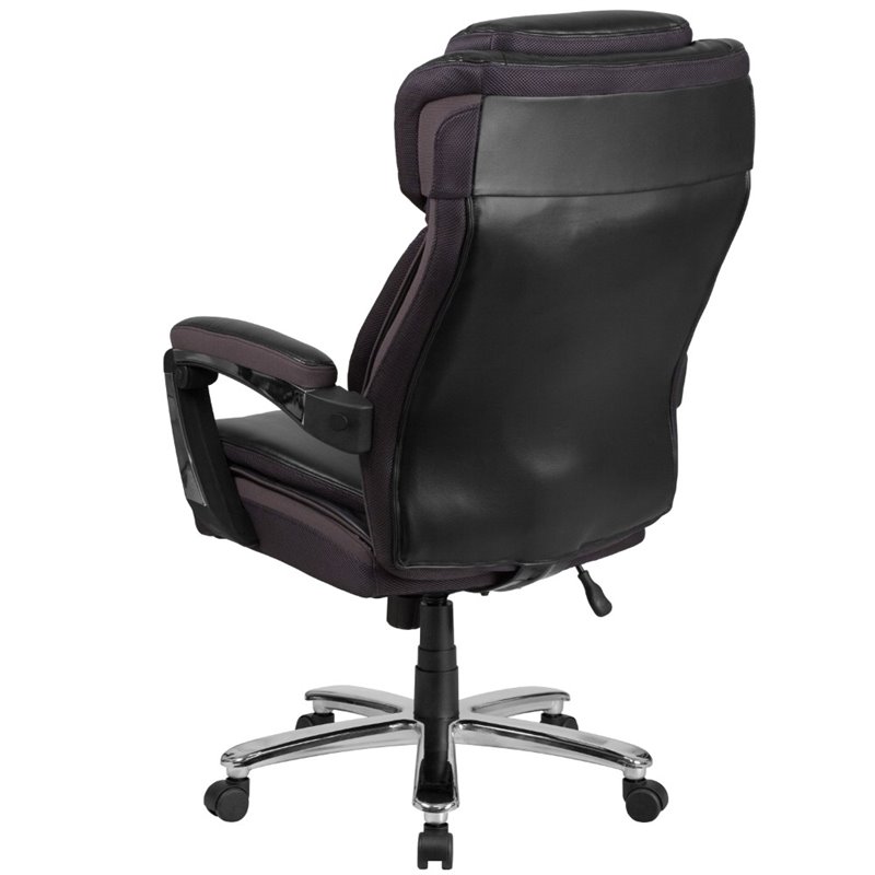 Flash Furniture Hercules Big and Tall Leather Office Swivel Chair In Black