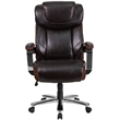 Flash Furniture Big and Tall Leather Office Swivel Chair in Black and Brown