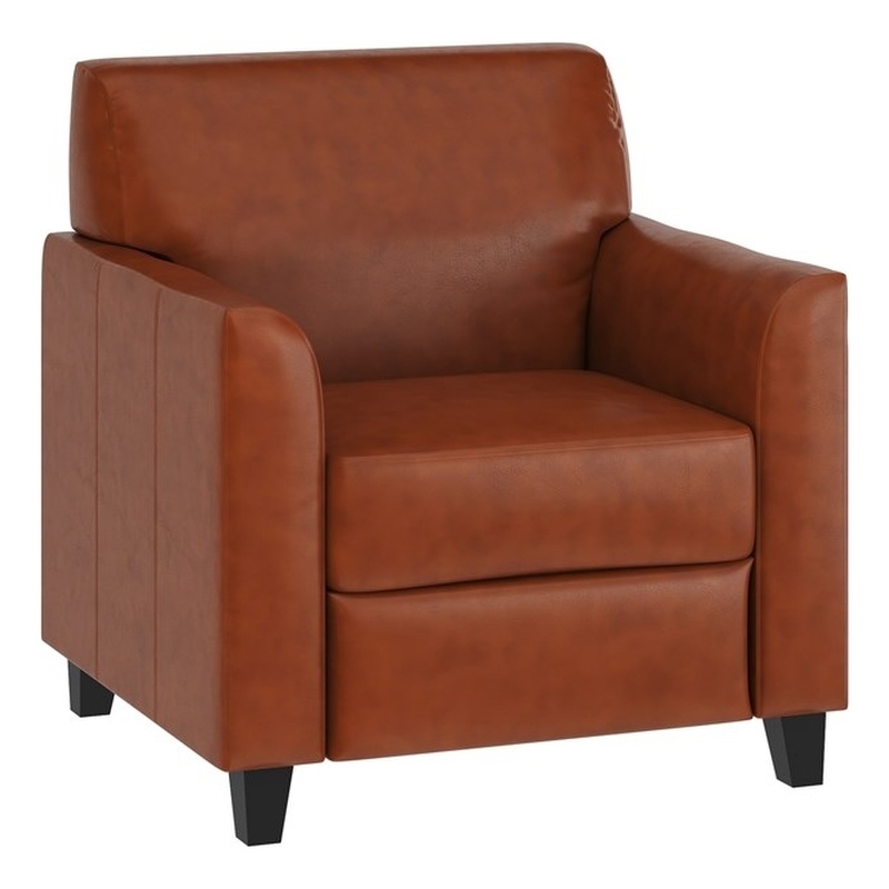 Flash Furniture Hercules Diplomat Leather Reception Chair in Cognac