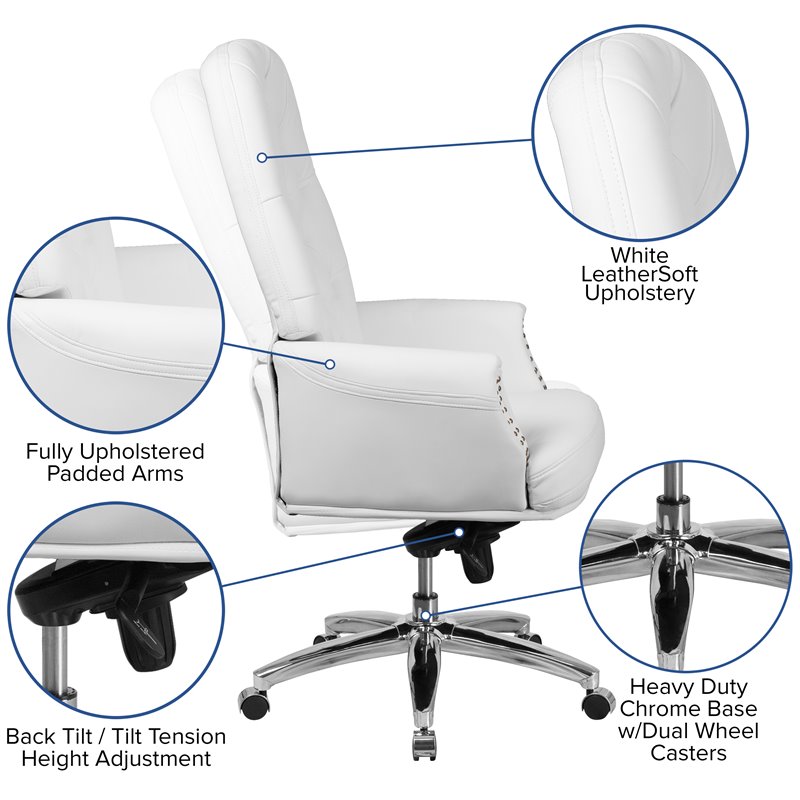 Flash Furniture High Back Traditional Office Chair in White