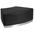 Flash Furniture Hercules Alon Leather Convex Backless Chair in Black