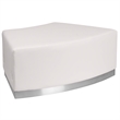 Flash Furniture Hercules Alon Leather Convex Backless Chair in Melrose White