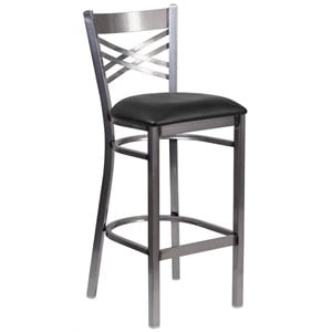 Flash Furniture X Back Metal Barstool - Black Vinyl Seat