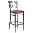 Flash Furniture X Back Metal Barstool - Cherry Wood Seat