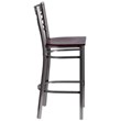 Flash Furniture X Back Metal Barstool - Walnut Wood Seat