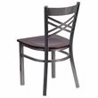 Flash Furniture X Back Metal Chair - Walnut Wood Seat