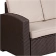 Flash Furniture Wicker Patio Loveseat in Chocolate Brown and Beige