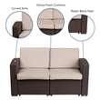 Flash Furniture Wicker Patio Loveseat in Chocolate Brown and Beige
